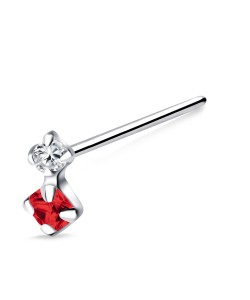 Red Diamond Dangling Straight Nose Stud NSKA-830